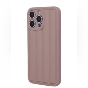 Auramma Roman stripes Iphone 14 Pro Max Case in Dusty Rose sleek features style